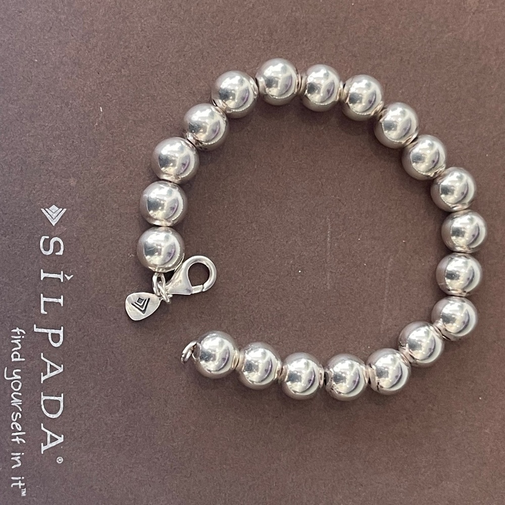 Silpada Sterling Silver Ball Bead Bracelet. 7 inch length - Picture 2 of 2